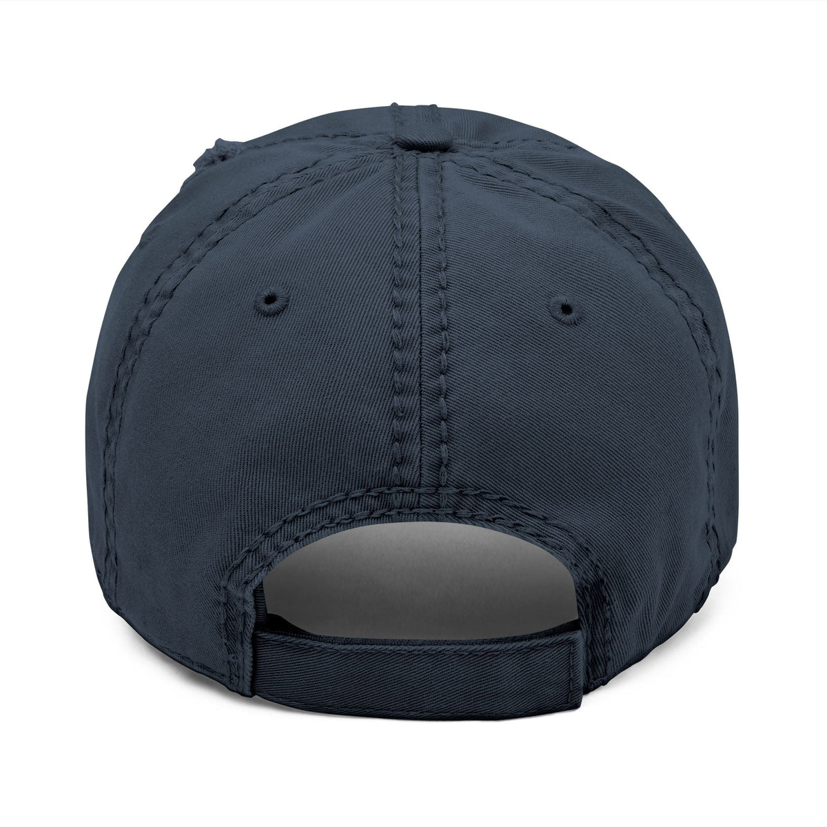 Distressed Dad Hat with 'WHITE DRILL' Embroidery - Casual Style