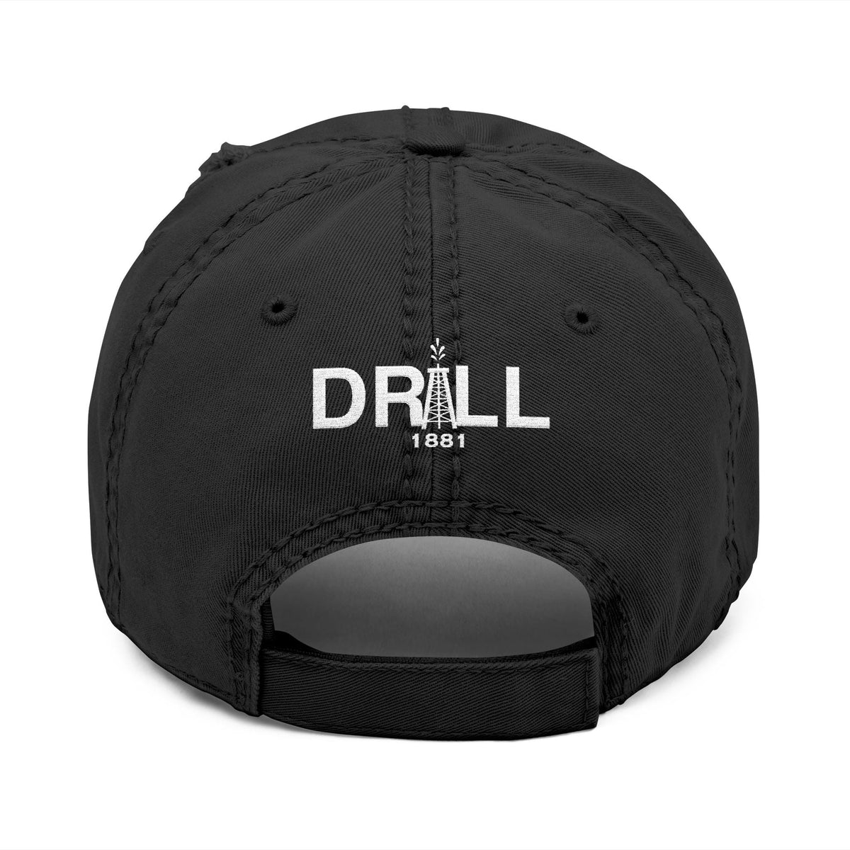 Texas Star White - Distressed Hat with 'DRILL' Embroidery