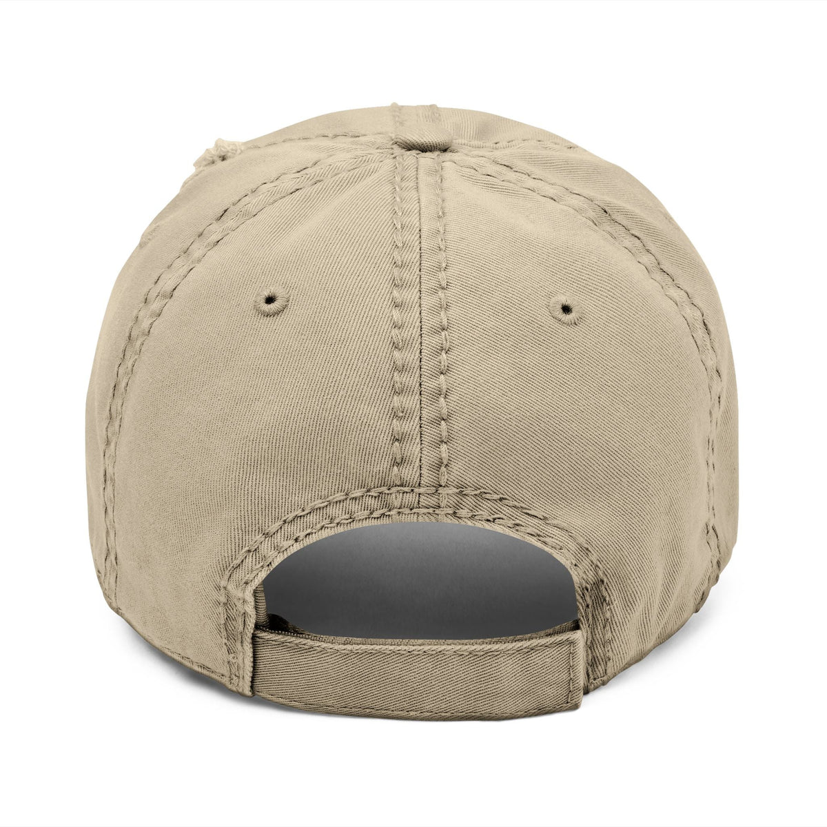 Distressed Dad Hat with 'WHITE DRILL' Embroidery - Casual Style