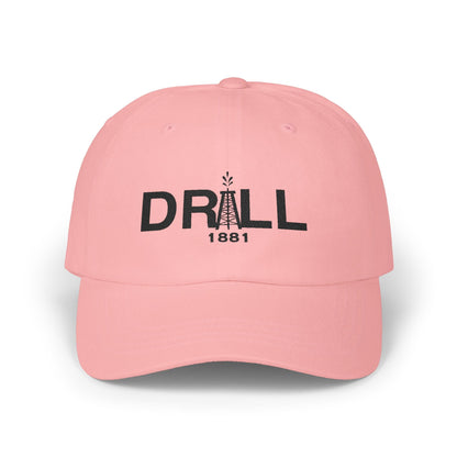 Drill 1881 Classic Dad Cap - Vintage Style Adjustable White Hat