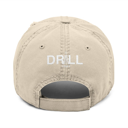 Texas Star White - Distressed Hat with 'DRILL' Embroidery
