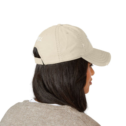 Texas Star White - Distressed Hat with 'DRILL' Embroidery