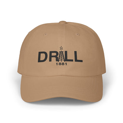 Drill 1881 Classic Dad Cap - Vintage Style Adjustable White Hat